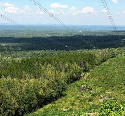 Power lines on a hill