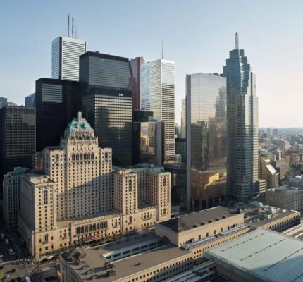 Vue aérienne de l'hôtel Fairmont Royal York