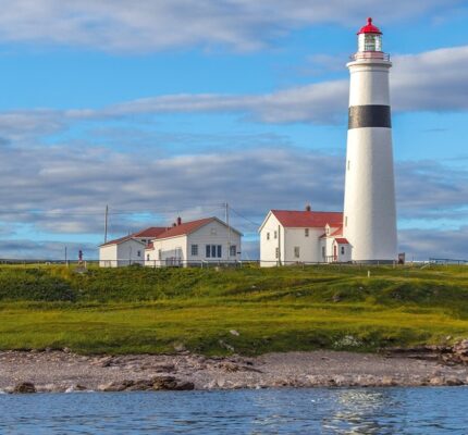 A lighthouse at the site of proposed fixed link between Newfoundland and Labrador.