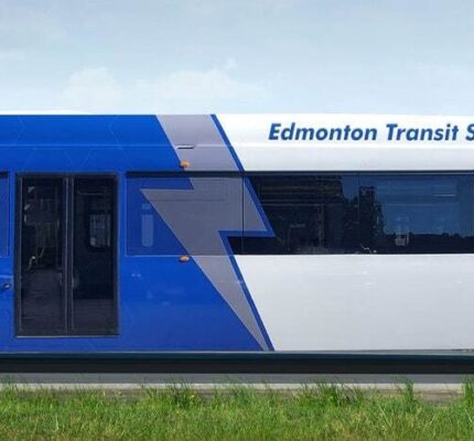 An electric bus operated by the Edmonton Transit Service