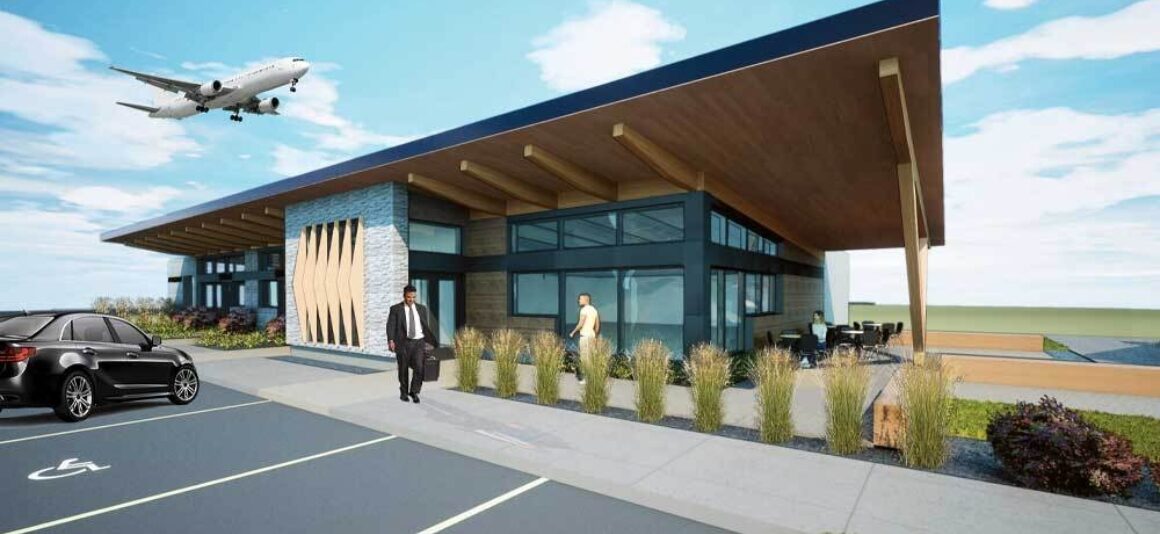 A rendering of a building as part of the Kahkewistahaw Landing Infrastructure Project