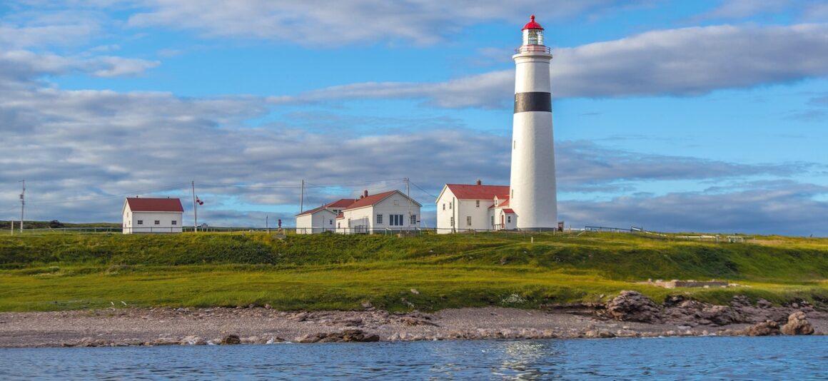 A lighthouse at the site of proposed fixed link between Newfoundland and Labrador.