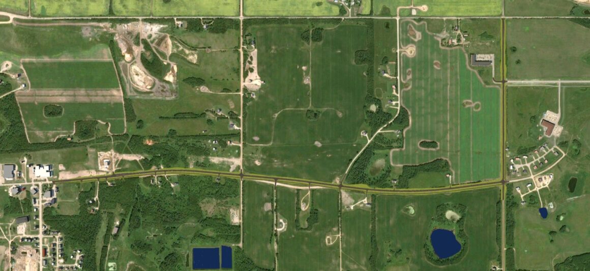 Aerial rendering of upgraded transportation infrastructure