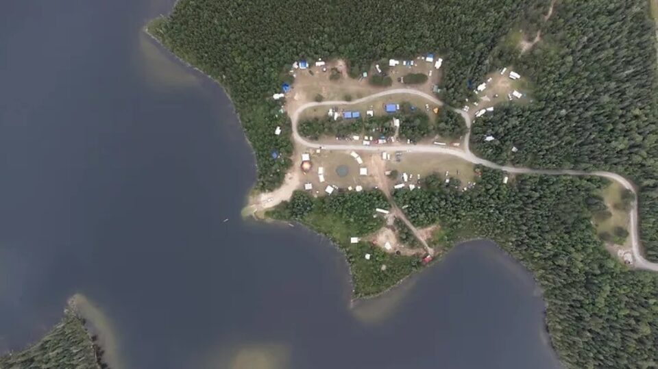 An aerial view of the Netmizaaggamig Nishnaabeg Reserve Extension