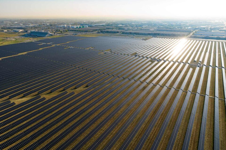 Solar panels – aerial view