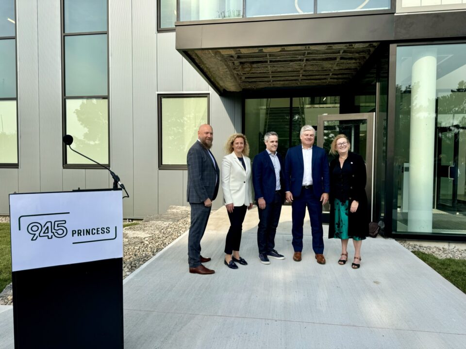 Photo from the opening ribbon cutting ceremony at 945 Princess St