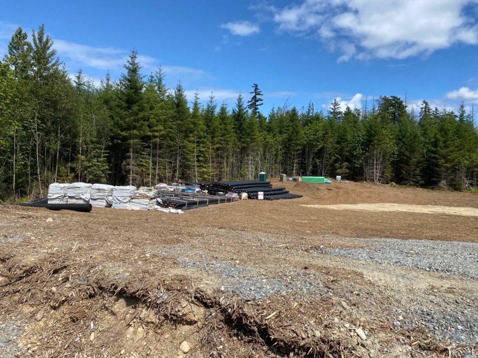 Malahat water and wastewater facility construction site