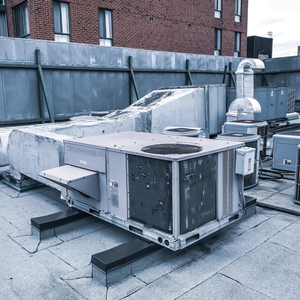 Equipment on the roof of the Modern Niagara buiding in Kingston, oN