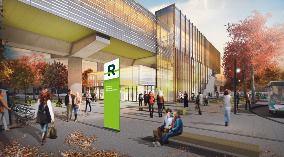 A rendering of the Reseau Express Kirkland Station