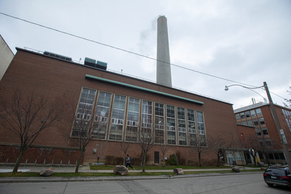 The central steam plant on the St. George campus is the hub of one of Canada’s largest and oldest district energy systems which will undergo deep retrofits through Project Leap (photo by Johnny Guatto).