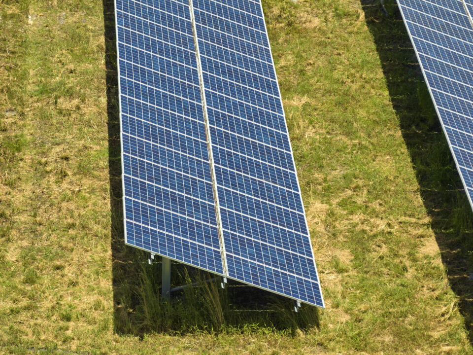 Aerial view of big sustainable electric power plan