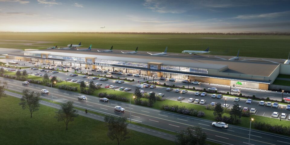 Image artificielle de l’aérogare pour vols nationaux de l’Aéroport métropolitain de Montréal