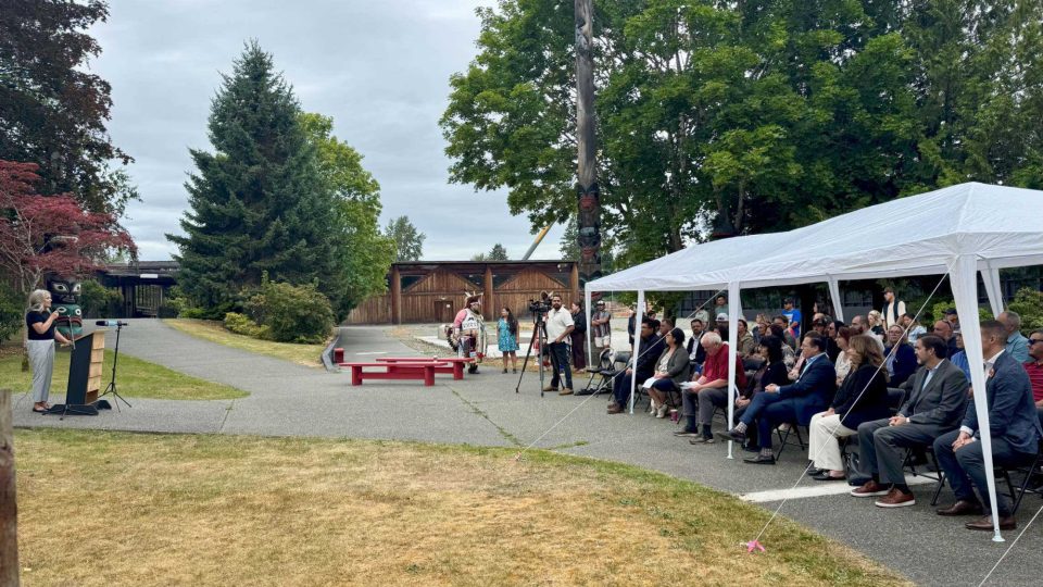 Rivers Edge announcement with partners at the community centre