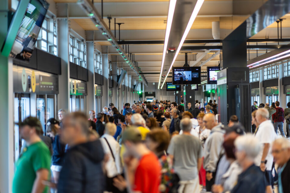 Thousands of Montrealers take advantage of free inaugural rides on the REM on opening weekend. (Courtesy of REM)