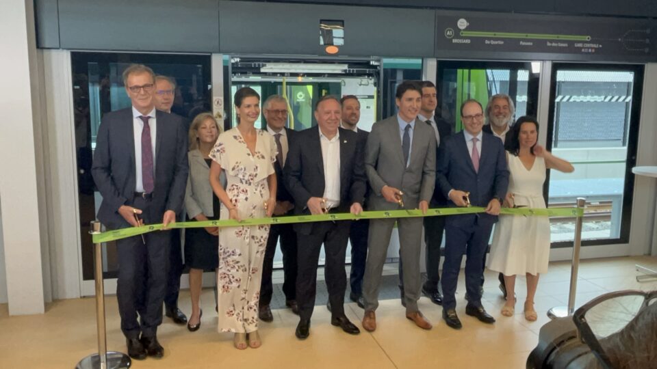 Dignitaries cut the ribbon officially opening the first phase of the REM on July 28, 2023.